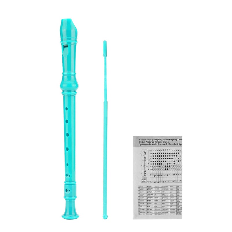 ENGIEGEE SJOYS ENGIEGEE 8-Hole Soprano Descant Recorder Kids Music Flute with Cleaning Rod & Case Bag For School Student Home Entertainment Green - Image 1